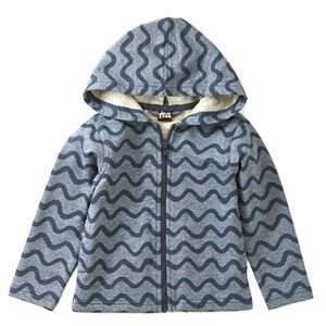 Tea Collection Baby Boy Aegean Waves Full Zip Hooded Knit‎ Jacket Size 18-24mo